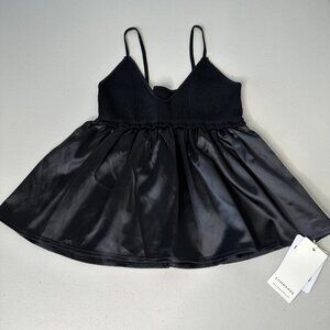 Commense Tank Top Size S Black Babydoll Whimsigoth Coquette Chic Club